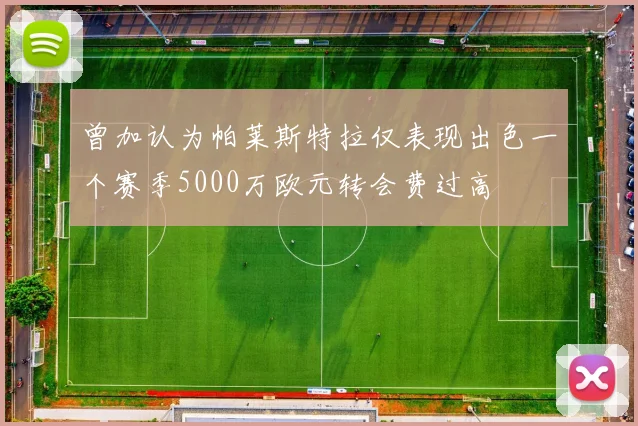 曾加认为帕莱斯特拉仅表现出色一个赛季5000万欧元转会费过高
